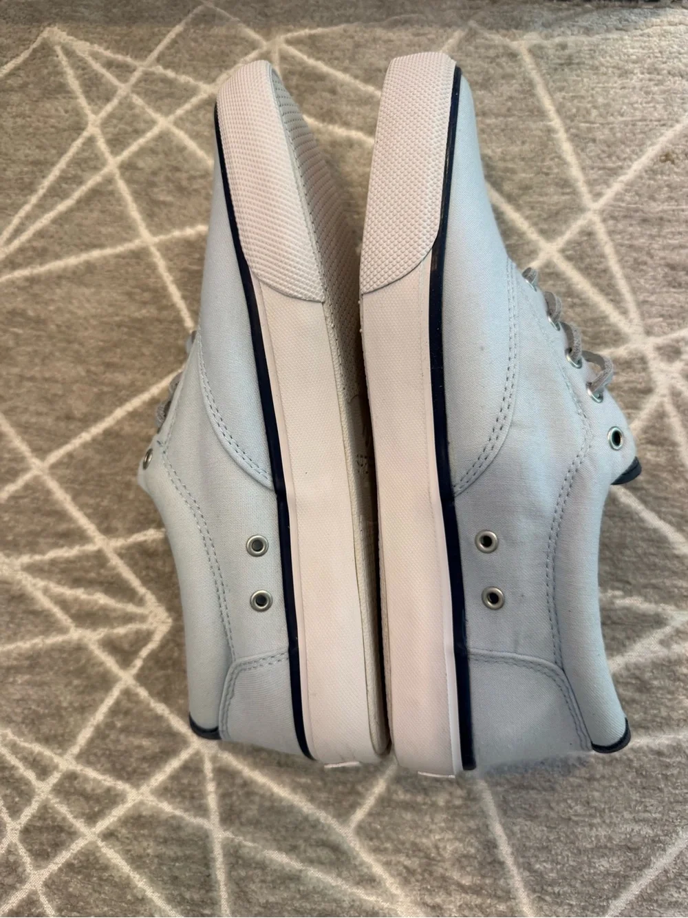 Sperry Men's Light Blue, White, & Navy Slip-On Boat Shoes